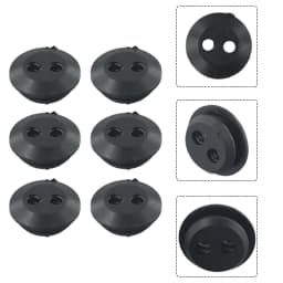 6 Pcs 2 Holes Black Rubber Tank Seal Grommets Mower Pipe Hose Gasket Grommet Spare Parts