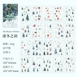 20 Sheets/pack Flower Images Die-cut Washi Sticker Book Watercolor Painting Plants Scrapbooking Creative Journal Collages