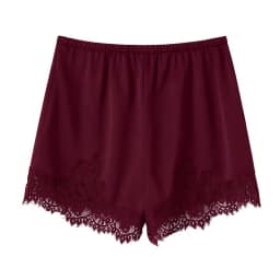 Women Coquette Pettipants Slip Basic Shorts Lace Patchwork Trim Satin Silk Bloomers Bottoms Elastic Waist Lace Slip Micro Shorts