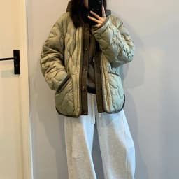 Authentic 2025 Winter Cotton Jacket Thickened Short Design Corduroy Splicing Cotton Filling round Neck Single Button Closure