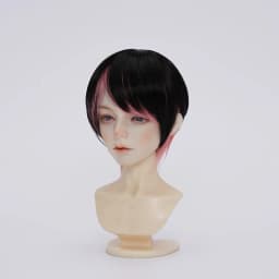 Doll's Wig for 1/3 1/4 1/6 Bjd Doll Color Blocking Short Hair Soft Silk Play House Girl Toys Dress Up Doll Accessories, No Doll