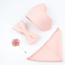 New Solid Color Cotton Men Tie Set Super Soft Suede Necktie Bowtie Suit Vintage Pink Blue Grey For Groom Business Wedding Party