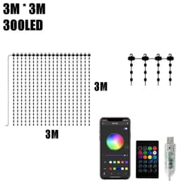 Smart LED Curtain Light RGB Color Changing Holiday Wall Lights Indoor DIY String Light APP Remote Control for Window Party Weddi
