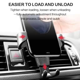 Heavy Duty Gravity Car Phone Mount Air Vent Clip Universal Shockproof Anti Shake Mobile Phone Holder One Hand Quick Pick Place Strong Grip Cradle Stand For Samsung Android Smartphone 360 Rotation Adjustable Easy Installation Secure Fit Car Vent Mount