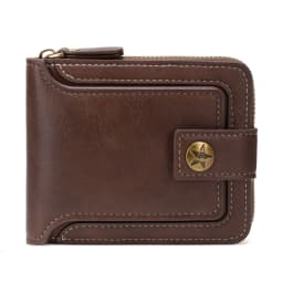 Short Horizontal Zipper Coin Pocket Tri-fold Card Case Purse Billetera Hombre Vintage Men High Quality PU Leather Small Wallet