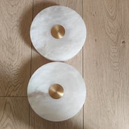 Modern Simple LED Natural Marble Ceiling Lamp Living Room Bedroom Corridor Circular Ultra-thin All-copper Wall Lamp Indoor Decor