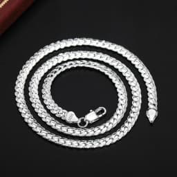 18K Gold 925 Sterling Silver 6mm Full Sideways Necklace 8/18/20/24 Inch Chain For Woman Men Fashion Wedding Engagement Jewelry