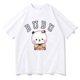 Kawaii Bubu Dudu Panda Bear T-shirts Short Sleeve Summer Women/Men Tee-shirt Cartoon Graphic Printing Tshirts Casual Girls Tees