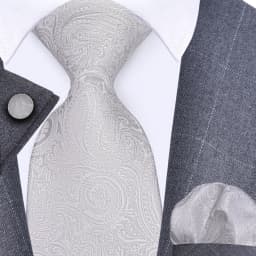 GUSLESON 8cm Blue Black Pink Men Ties Pocket Square Cufflinks Set Paisley Silk Necktie Wedding Business Gift Tie Accessories