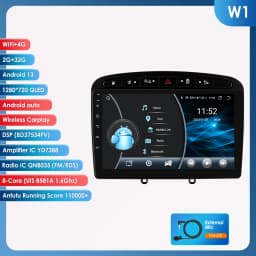 Snapdragon 6115 Carplay Android 14 Auto radio for Peugeot 308 308SW 2007-2015 408 Autoradio GPS 360 Camera multimedia 2din RDS