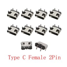 10Pcs USB Connector Type C Female Charging Port Jack 2/6/16 Pin Type-C Socket PCB Soldering SMD SMT DIY Repair Type C Adapter
