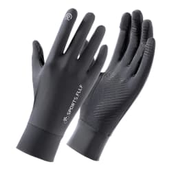 Men Cycling Gloves Sun Protection Summer Ice Silk Running Fingertip Flip Top Fishing Anti Slip Breathable Hiking Travel Gloves