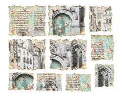 1Pack Retro Vintage Medieval Monument Sticker DIY Craft Scrapbooking Album Junk Journal Decorative Stickers
