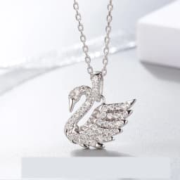 2020 hot new arrival arrives s925 sterling silver 5A zircon super shining fresh cute wind swan-shaped female money pendant