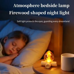 Mini Campfire Simulation Flame Night Light USB Rechargeable Table Lamp LED Candle Lamp Bedroom Decor Atmosphere Lamp Gift