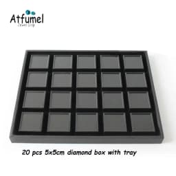 Diamond Jewelry Storage Box Stone Gem Jewellery Packaging Box 3cm/4cm/5cm Counter Gemstone Organizer Charms Diamond Display Tray