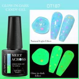 MEET ACROSS 7ml Orange Red Pink Gel Nail Polish Laser Sparkling Soak Off Semi Permanent Nail Art UV Gel Varnishes Spring Summer
