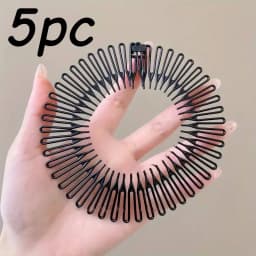 Flexible Full Circle Headbands Stylish Plastic Stretchable Hair Comb for Daily Hair Styling Multifunctional Hair Accessories