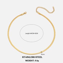 Hot Classic Unisex Flat Snake Chain Choker Necklace For Women Stainless Steel Herringbone Gold Silver Color Fashion Jewelry Gift