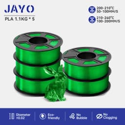 JAYO PLA Filaments 5 Rolls/ 3D Printer Filament 1.75mm FDM 3D Printer Materials Neatly Wound High Toughness for FDM 3D Printer