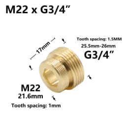 Brass 3/4" To M22 Thread Connector Garden Household Faucet Adapter Durable Joint Coupler Fittings
