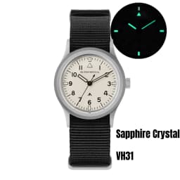 Militado ML14 36mm Watch VH31 Sweep Second Quartz Movement Watch Sapphire Crystal Super Luminous BGW9 C3 100m Waterproof Watches