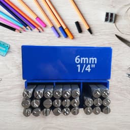 Gothic Steampunk Runes Stamp Set 6mm with Box Symbol Stamp Kit for Steel Brass Aluminum