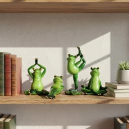 Meditation Gift Yoga Frog Figurines Lotus Pose Headstand Splits Prayer Pose Zen Animal Statue Bookshelf Decorations Shelf