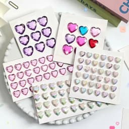Stationery Phone Laptop 3D Crystal Diamond Sticker Love Heart Rhinestone Bling Decorative Sticker DIY Children Toys