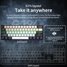 60% Wired Gaming Mechanical Keyboard RGB Backlit Ultra Compact Mini Layout for PC/Mac Gamers And Typists Easy Travel Design