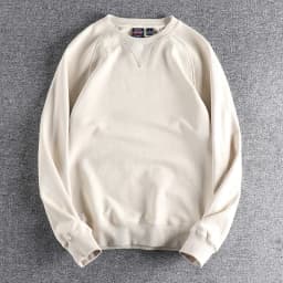 1561# Spring Autumn New 360g American Retro Solid Color Sweatshirts Men's Simple 100% Cotton Washed Pullover Casual Sportwear