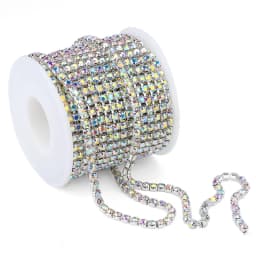 DUCRYSTAL 10Yard/Roll Crystal Rhinestone Chain Trim for Sewing Craft DIY Decoration Jewelry Rhinestones Chain for Wedding Dress