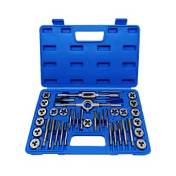Professional 32/40/110Pcs Metric Tap and Die Set Nut Bolt Screw Thread Steel Pitch Gauge Bearing Steel Threading Tool with Case