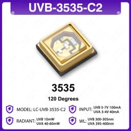 Deep UV LED UVC 280nm UVB 300nm + UVA 395nm Diodes 3535 SMD 5~15mW Chip DIY Ultraviolet Lamps For Water Air Virus Sterilization