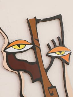 Abstract Face Wooden Wall Decor Art Wall Hanging Home Office Decorative Hanging for Living Room Bedroom and Hallway Crafts Gift