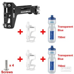ROCKBROS Double Cup Bicycle Water Bottle Cage Saddle Extension Holder Cycling Kettle Brackets MTB Road Bike Accessories Parts