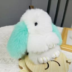 Fluffy Rabbit Pompon Bunny Keychain For Women Bag Car Key Chain Cute Rabbit Key Ring On Bag Car Trinket Pendant Gift