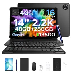 DOOGEE Tablet PC 2 in 1 Tab E3 Max Gmini AI 14 "screen 2.2K Battery mAh Android 16 48Go(8 + 40) 256 Go Helio G100 AI Tablet