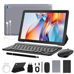 URAO 10 Inch Tablet Android 15 8-Core Tablets 24GB+128GB 1TB Expansion WiFi 6 5MP+8MP Stylus Keyboard Mouse Headphone PC PAD Set