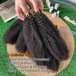 4C Afro Kinky Curly Hair Bundles 100% Raw Vietnamese Virgin Human Hair Extensions Cuticle Aligned Single Donor For Black Women