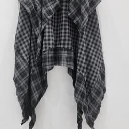 DEAT Fashion New Items Irregular Plaid Patchwork Pleated A-line Skirts For Women High Elastic Waist Mid-length Skirt 11A06244