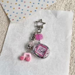 Tamagotchi Mametchi mimitchi Kuchipatchi cartoon note beaded keychain creative two-dimensional cute backpack decorative pendant