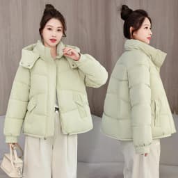 Winter Thick Puffer Coat Women Zip Up Windproof Russian Cold Weather Snow Jacket Detachable Hooded Outerwear Candy Color New