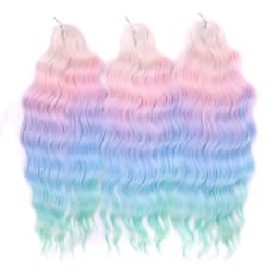 Magic 24Inch 3PCS Loose Wave Synthetic Crochet Hair Bundles Copper Red Heat Resistant Hair Extensions For Women Braiding Styling