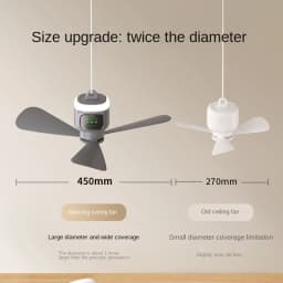 Remote Control Large Size Ceiling Fan USB Wireless Cooling Fan 12000\8000mAh Portable LED Night Light Camping Fan Ceiling Fan