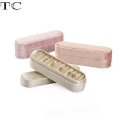 High-End Exquisite Retro Portable Velvet Ring Storage and Display Box Soft Velvet Ring Earring Jewelry Box