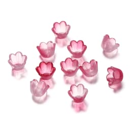 50Pcs Gradient Flower Acrylic Beads Bellflower Spacer Beads Caps for DIY Charms Bracelets Jewelry Making Findings Accessories