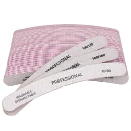 50Pcs Professional Nail File Curved Banana Nail Buffer Polish Sandpaper 80/80 100/100 100/180 Buffing Unha Limas Para Manicure