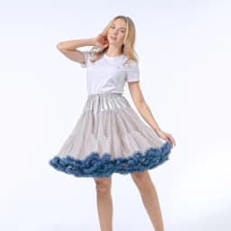 Skirt Length 55cm Women Tutu Skirt Solid Fluffy Tulle Princess Ball Gown Pettiskirt Ladys Ballet Party Performance Dress PP008