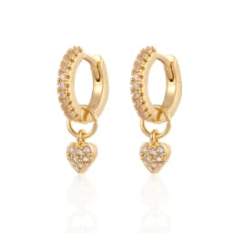 CRMYA Gold Silver Filled Hoop Earring CZ Zircon Heart Higgle Stud Earrings For Women Jewelry Earings Wholesale Aretes De Mujer